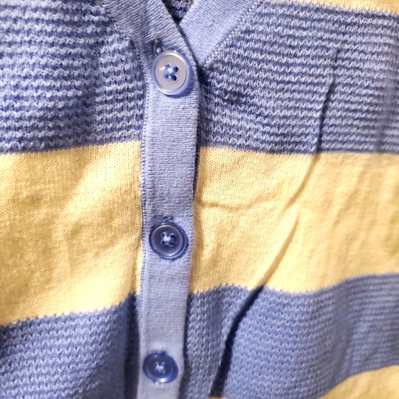 Bestow blue & white striped button down cardigan XL - Picture 5 of 9